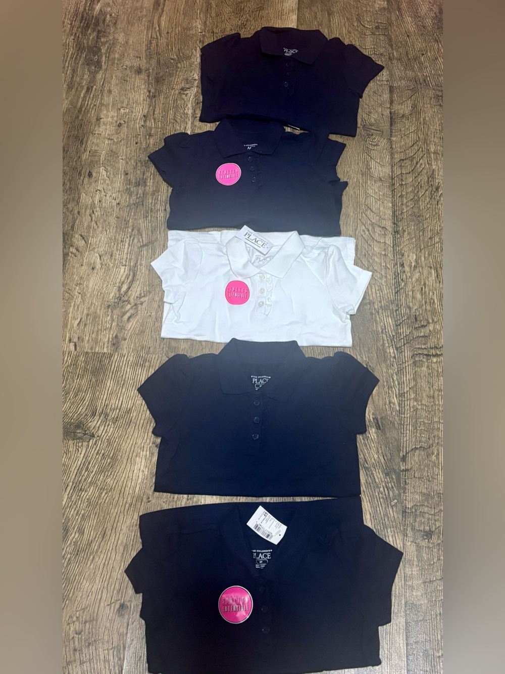 The Children's Place Girls' Navy and White Polo Tops Pack-NWT-5t